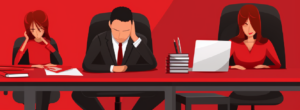 Banner image of disengaged employees for article on Wrong Fit Right Fit