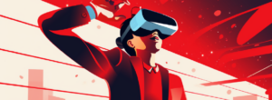 Banner image of an employee using a VR headset for article: Craig Hamill offers four innovative digital pre-boarding techniques to boost new hire retention by over 80%, and four steps to tie pre-boarding to onboarding