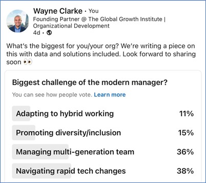 Modern Manager Survey on LinkedIn